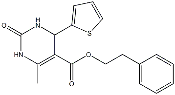 2-phenylethyl 6-methyl-2-oxo-4-(2-thienyl)-1,2,3,4-tetrahydro-5-pyrimidinecarboxylate