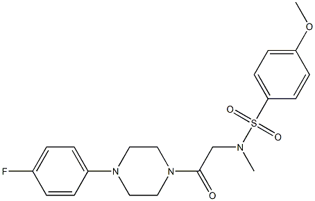 N-{2-[4-(4-fluorophenyl)-1-piperazinyl]-2-oxoethyl}-4-methoxy-N-methylbenzenesulfonamide,,结构式