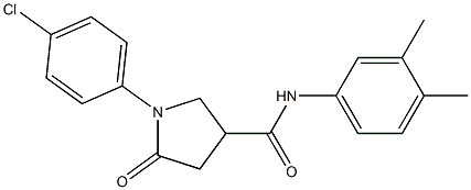 1-(4-chlorophenyl)-N-(3,4-dimethylphenyl)-5-oxo-3-pyrrolidinecarboxamide,,结构式