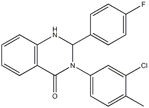 3-(3-chloro-4-methylphenyl)-2-(4-fluorophenyl)-2,3-dihydro-4(1H)-quinazolinone,,结构式