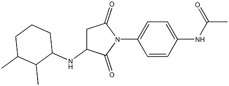 N-(4-{3-[(2,3-dimethylcyclohexyl)amino]-2,5-dioxo-1-pyrrolidinyl}phenyl)acetamide,,结构式