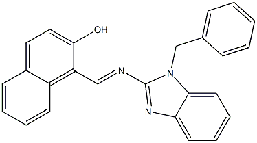 1-{[(1-benzyl-1H-benzimidazol-2-yl)imino]methyl}-2-naphthol Struktur