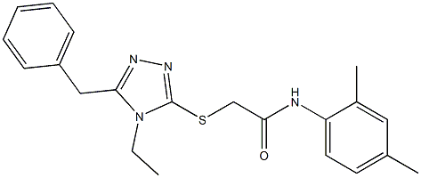 2-[(5-benzyl-4-ethyl-4H-1,2,4-triazol-3-yl)sulfanyl]-N-(2,4-dimethylphenyl)acetamide Struktur