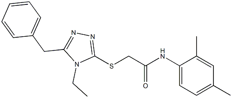 2-[(5-benzyl-4-ethyl-4H-1,2,4-triazol-3-yl)sulfanyl]-N-(2,4-dimethylphenyl)acetamide Structure