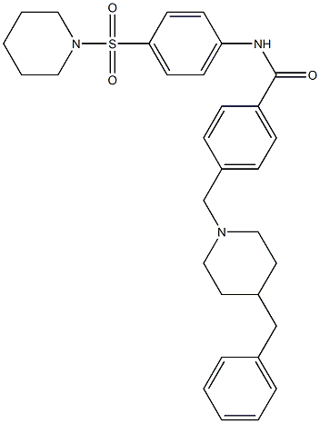 4-[(4-benzyl-1-piperidinyl)methyl]-N-[4-(1-piperidinylsulfonyl)phenyl]benzamide 结构式