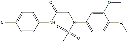 N-(4-chlorophenyl)-2-[3,4-dimethoxy(methylsulfonyl)anilino]acetamide Struktur