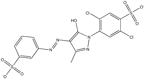 2,5-dichloro-4-{5-hydroxy-3-methyl-4-[(3-sulfonatophenyl)diazenyl]-1H-pyrazol-1-yl}benzenesulfonate,,结构式