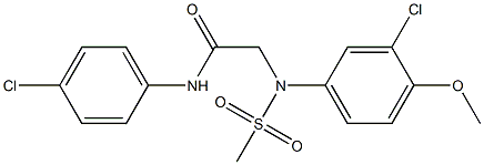 2-[3-chloro-4-methoxy(methylsulfonyl)anilino]-N-(4-chlorophenyl)acetamide,,结构式
