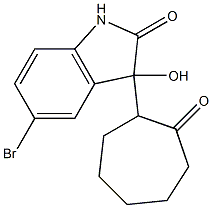 5-bromo-3-hydroxy-3-(2-oxocycloheptyl)-1,3-dihydro-2H-indol-2-one 化学構造式