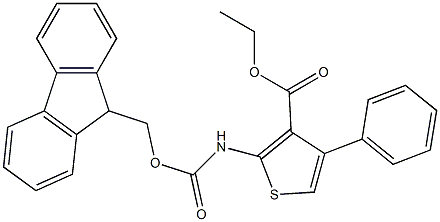 ethyl 2-{[(9H-fluoren-9-ylmethoxy)carbonyl]amino}-4-phenyl-3-thiophenecarboxylate Structure