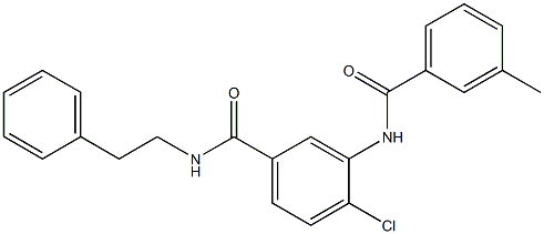 4-chloro-3-[(3-methylbenzoyl)amino]-N-(2-phenylethyl)benzamide 结构式