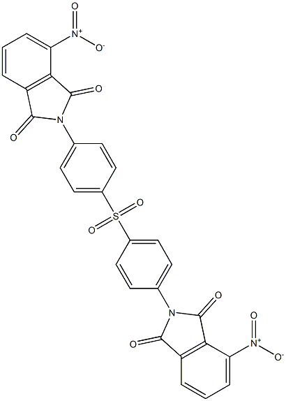 4-nitro-2-{4-[(4-{4-nitro-1,3-dioxo-1,3-dihydro-2H-isoindol-2-yl}phenyl)sulfonyl]phenyl}-1H-isoindole-1,3(2H)-dione,,结构式