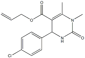 allyl 4-(4-chlorophenyl)-1,6-dimethyl-2-oxo-1,2,3,4-tetrahydropyrimidine-5-carboxylate,,结构式