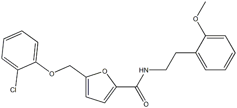 5-[(2-chlorophenoxy)methyl]-N-[2-(2-methoxyphenyl)ethyl]-2-furamide,,结构式