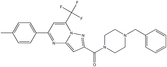 2-[(4-benzyl-1-piperazinyl)carbonyl]-5-(4-methylphenyl)-7-(trifluoromethyl)pyrazolo[1,5-a]pyrimidine Struktur