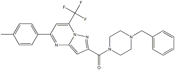 2-[(4-benzyl-1-piperazinyl)carbonyl]-5-(4-methylphenyl)-7-(trifluoromethyl)pyrazolo[1,5-a]pyrimidine Structure