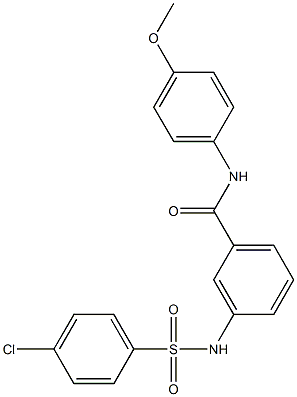 3-{[(4-chlorophenyl)sulfonyl]amino}-N-(4-methoxyphenyl)benzamide,,结构式