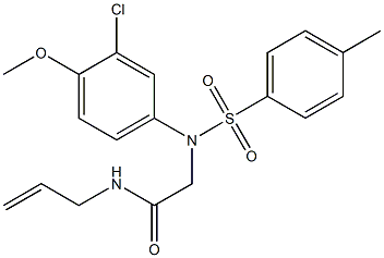 N-allyl-2-{3-chloro-4-methoxy[(4-methylphenyl)sulfonyl]anilino}acetamide,,结构式