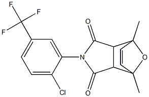4-[2-chloro-5-(trifluoromethyl)phenyl]-1,7-dimethyl-10-oxa-4-azatricyclo[5.2.1.0~2,6~]dec-8-ene-3,5-dione 化学構造式