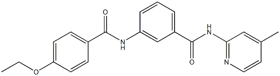 3-[(4-ethoxybenzoyl)amino]-N-(4-methyl-2-pyridinyl)benzamide,,结构式