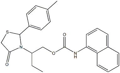 2-[2-(4-methylphenyl)-4-oxo-1,3-thiazolidin-3-yl]butyl 1-naphthylcarbamate|