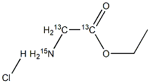 甘氨酸乙酯-13C2,15N 盐酸盐, , 结构式