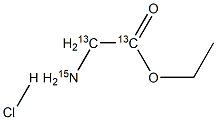 Ethyl  glycinate-13C2,15N  hydrochloride 化学構造式