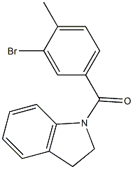 (3-bromo-4-methylphenyl)(2,3-dihydro-1H-indol-1-yl)methanone,,结构式
