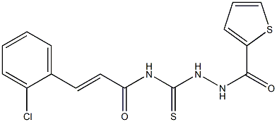 (E)-3-(2-chlorophenyl)-N-{[2-(2-thienylcarbonyl)hydrazino]carbothioyl}-2-propenamide 化学構造式