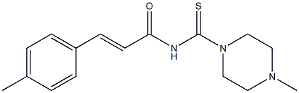 (E)-3-(4-methylphenyl)-N-[(4-methyl-1-piperazinyl)carbothioyl]-2-propenamide,,结构式