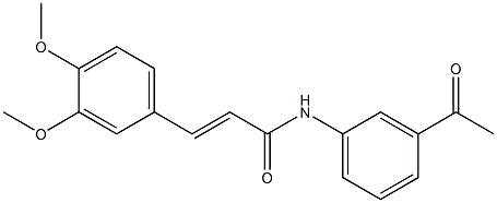 (E)-N-(3-acetylphenyl)-3-(3,4-dimethoxyphenyl)-2-propenamide,,结构式