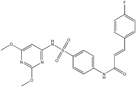 (E)-N-(4-{[(2,6-dimethoxy-4-pyrimidinyl)amino]sulfonyl}phenyl)-3-(4-fluorophenyl)-2-propenamide Structure