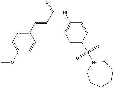 (E)-N-[4-(1-azepanylsulfonyl)phenyl]-3-(4-methoxyphenyl)-2-propenamide 结构式