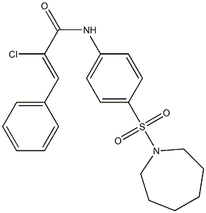 (Z)-N-[4-(1-azepanylsulfonyl)phenyl]-2-chloro-3-phenyl-2-propenamide,,结构式