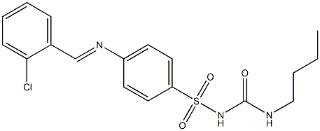 {[(butylamino)carbonyl]amino}(4-{[(E)-(2-chlorophenyl)methylidene]amino}phenyl)dioxo-lambda~6~-sulfane
