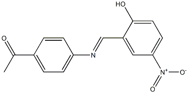 1-(4-{[(E)-(2-hydroxy-5-nitrophenyl)methylidene]amino}phenyl)-1-ethanone 结构式