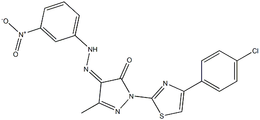 1-[4-(4-chlorophenyl)-1,3-thiazol-2-yl]-3-methyl-1H-pyrazole-4,5-dione 4-[N-(3-nitrophenyl)hydrazone] Structure