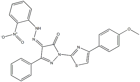  1-[4-(4-methoxyphenyl)-1,3-thiazol-2-yl]-3-phenyl-1H-pyrazole-4,5-dione 4-[N-(2-nitrophenyl)hydrazone]