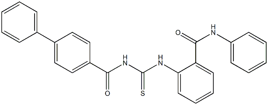 2-({[([1,1'-biphenyl]-4-ylcarbonyl)amino]carbothioyl}amino)-N-phenylbenzamide,,结构式