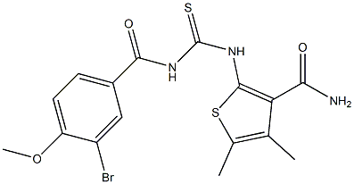 2-({[(3-bromo-4-methoxybenzoyl)amino]carbothioyl}amino)-4,5-dimethyl-3-thiophenecarboxamide Structure