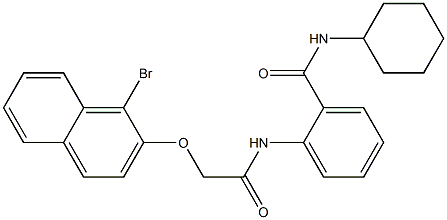 2-({2-[(1-bromo-2-naphthyl)oxy]acetyl}amino)-N-cyclohexylbenzamide Structure