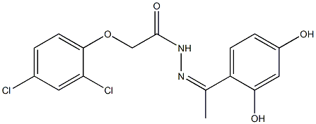 2-(2,4-dichlorophenoxy)-N'-[(Z)-1-(2,4-dihydroxyphenyl)ethylidene]acetohydrazide,,结构式