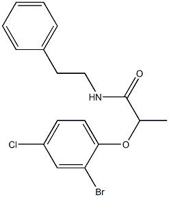 2-(2-bromo-4-chlorophenoxy)-N-phenethylpropanamide Structure