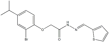 2-(2-bromo-4-isopropylphenoxy)-N'-[(E)-2-thienylmethylidene]acetohydrazide,,结构式