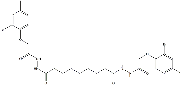 2-(2-bromo-4-methylphenoxy)-N'-(9-{2-[2-(2-bromo-4-methylphenoxy)acetyl]hydrazino}-9-oxononanoyl)acetohydrazide 结构式