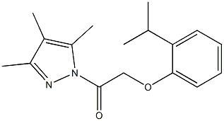 2-(2-isopropylphenoxy)-1-(3,4,5-trimethyl-1H-pyrazol-1-yl)-1-ethanone,,结构式