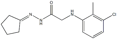 2-(3-chloro-2-methylanilino)-N'-cyclopentylideneacetohydrazide Structure