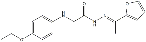 2-(4-ethoxyanilino)-N'-[(E)-1-(2-furyl)ethylidene]acetohydrazide 化学構造式