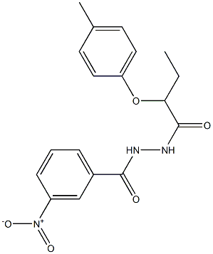 2-(4-methylphenoxy)-N'-(3-nitrobenzoyl)butanohydrazide Struktur