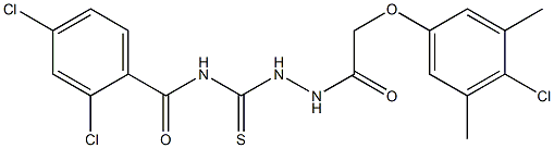 2,4-dichloro-N-({2-[2-(4-chloro-3,5-dimethylphenoxy)acetyl]hydrazino}carbothioyl)benzamide Structure